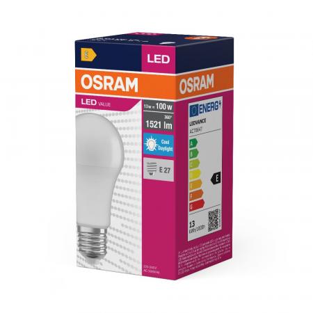 OSRAM E27 VALUE CLASSIC LED Lampe A100 13 W wie 100w 6500K kaltweißes Licht